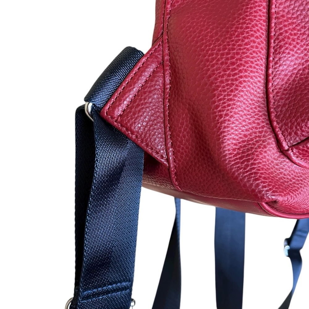 Nautica Backpack Red Faux Leather Cabin Fever Zip Top Bag Nautical Preppy - Picture 4 of 10
